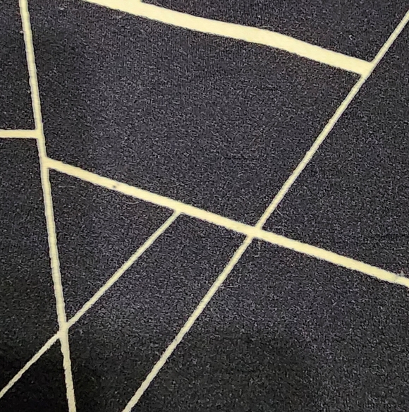 Navy and White Geometric Pencil Skirt - Picture 4 of 4